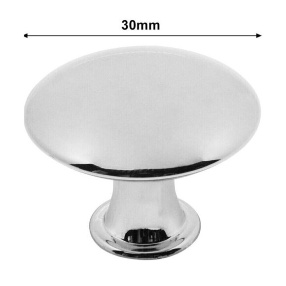 Set Of 2 Round Cabinet Hardware Polished Chrome Knobs Remolding Home Improvement - Picture 2 of 5